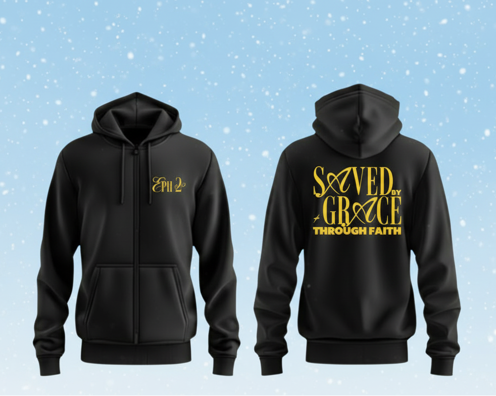 Saved By Grace Zip-Up Hoodie (Black)