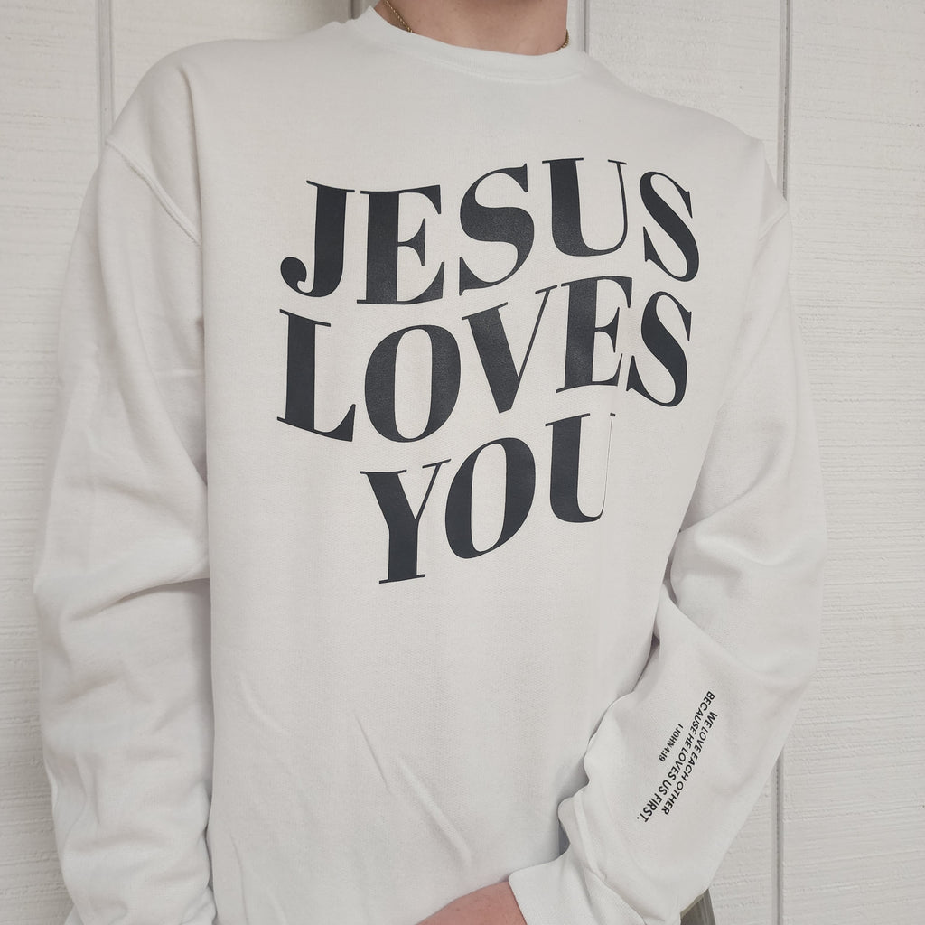 Jesus Loves You w/ sleeve print Sweatshirt